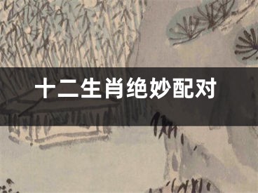 十二生肖绝妙配对