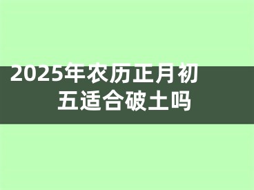 2025年农历正月初五适合破土吗