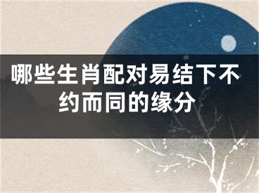 哪些生肖配对易结下不约而同的缘分