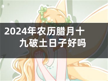 2024年农历腊月十九破土日子好吗