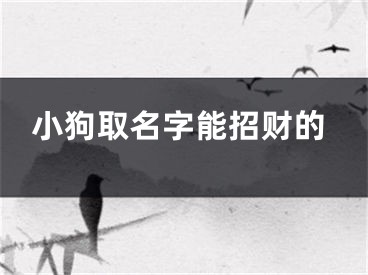 小狗取名字能招财的