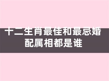 十二生肖最佳和最忌婚配属相都是谁