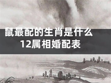 鼠最配的生肖是什么 12属相婚配表