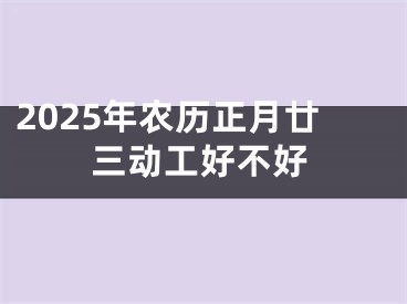 2025年农历正月廿三动工好不好