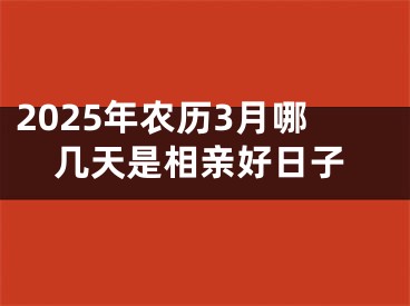 2025年农历3月哪几天是相亲好日子