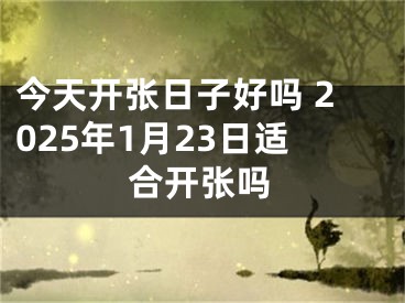 今天开张日子好吗 2025年1月23日适合开张吗