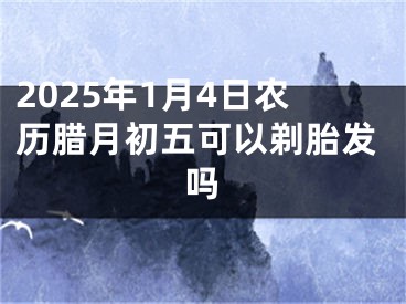2025年1月4日农历腊月初五可以剃胎发吗