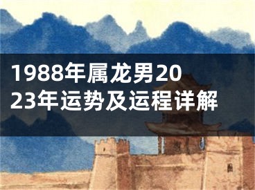 1988年属龙男2023年运势及运程详解