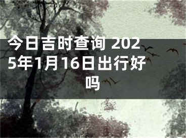 今日吉时查询 2025年1月16日出行好吗