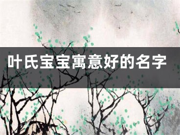 叶氏宝宝寓意好的名字