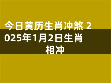 今日黄历生肖冲煞 2025年1月2日生肖相冲