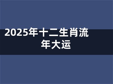 2025年十二生肖流年大运