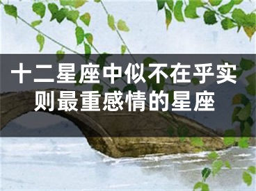 十二星座中似不在乎实则最重感情的星座