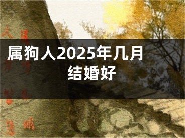 属狗人2025年几月结婚好