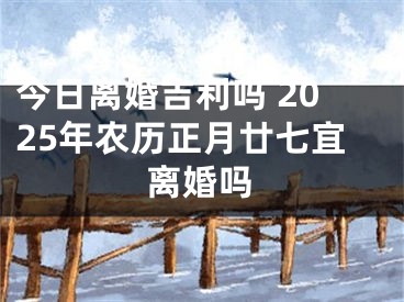 今日离婚吉利吗 2025年农历正月廿七宜离婚吗