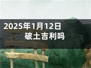 2025年1月12日破土吉利吗