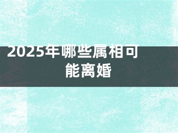 2025年哪些属相可能离婚