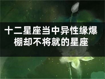 十二星座当中异性缘爆棚却不将就的星座