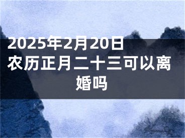 2025年2月20日农历正月二十三可以离婚吗