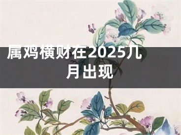 属鸡横财在2025几月出现
