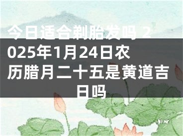 今日适合剃胎发吗 2025年1月24日农历腊月二十五是黄道吉日吗