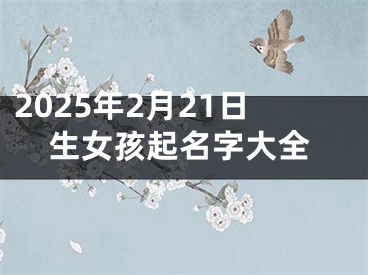 2025年2月21日生女孩起名字大全