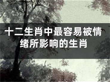 十二生肖中最容易被情绪所影响的生肖