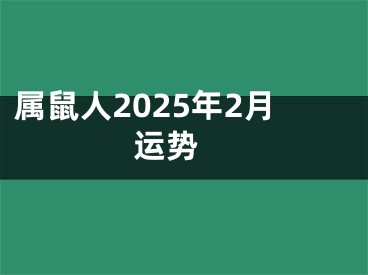 属鼠人2025年2月运势 