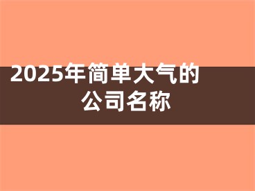 2025年简单大气的公司名称