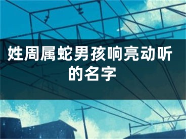 姓周属蛇男孩响亮动听的名字