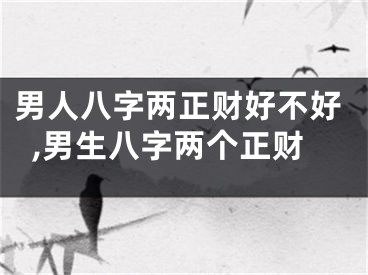 男人八字两正财好不好,男生八字两个正财