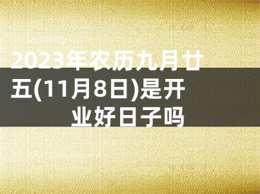 2023年农历九月廿五(11月8日)是开业好日子吗