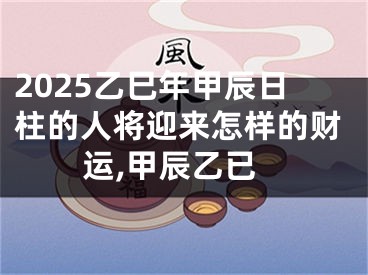 2025乙巳年甲辰日柱的人将迎来怎样的财运,甲辰乙已