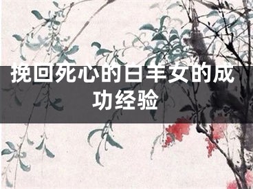 挽回死心的白羊女的成功经验