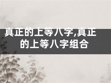 真正的上等八字,真正的上等八字组合