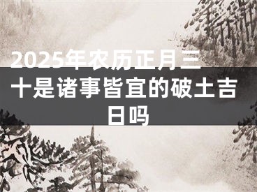 2025年农历正月三十是诸事皆宜的破土吉日吗