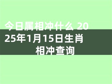 今日属相冲什么 2025年1月15日生肖相冲查询