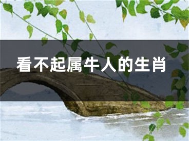 看不起属牛人的生肖