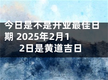 今日是不是开业最佳日期 2025年2月12日是黄道吉日