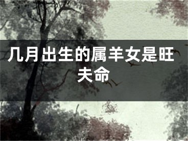 几月出生的属羊女是旺夫命
