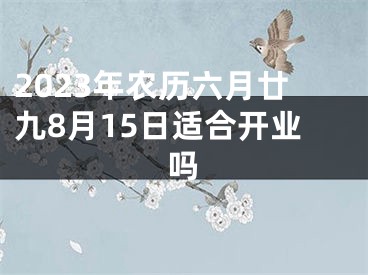 2023年农历六月廿九8月15日适合开业吗