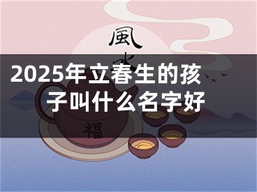 2025年立春生的孩子叫什么名字好