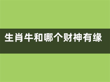 生肖牛和哪个财神有缘