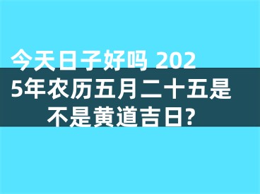 今天日子好吗 2025年农历五月二十五是不是黄道吉日?