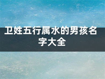 卫姓五行属水的男孩名字大全