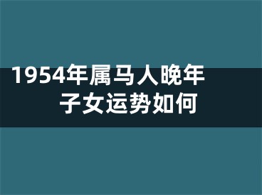 1954年属马人晚年子女运势如何