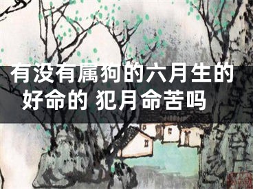有没有属狗的六月生的好命的 犯月命苦吗