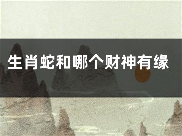 生肖蛇和哪个财神有缘