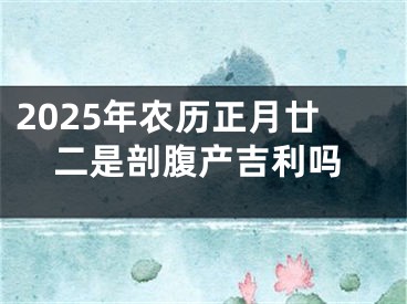 2025年农历正月廿二是剖腹产吉利吗