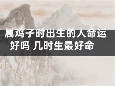 属鸡子时出生的人命运好吗 几时生最好命